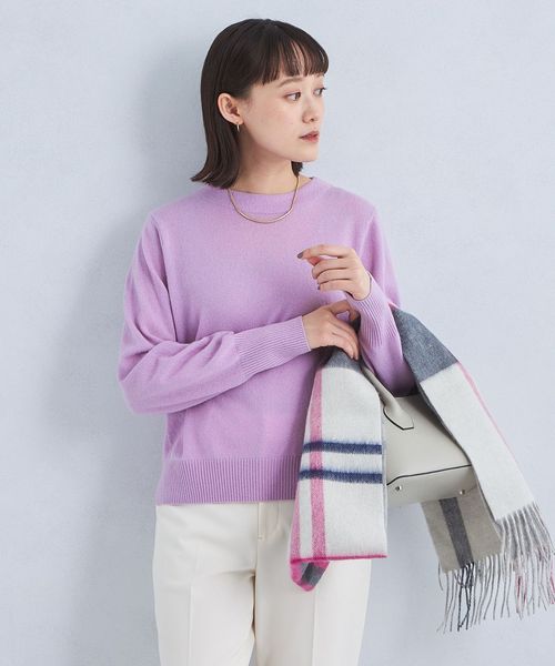 カシミヤ クルーネック ニット プルオーバー