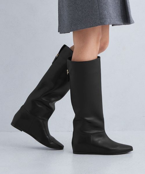 ワイドシャフト ロングブーツ ― 晴雨兼用 ―
