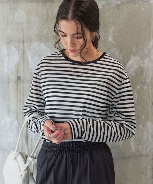 シアー ロングスリーブ Tシャツ