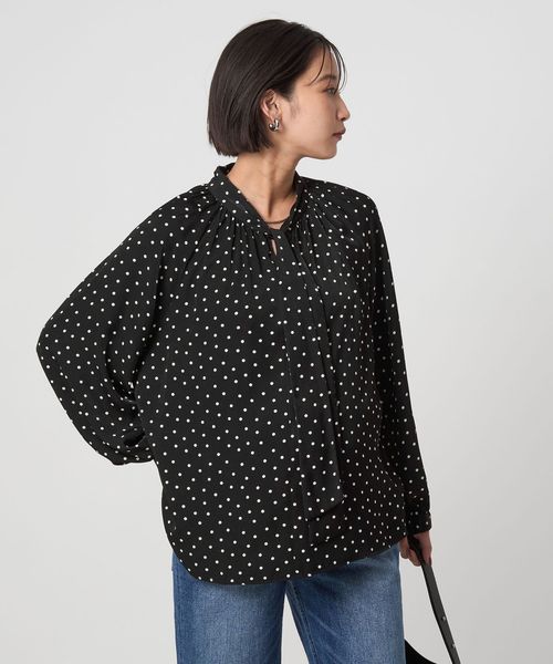 2WAY ドット ボウタイ ブラウス