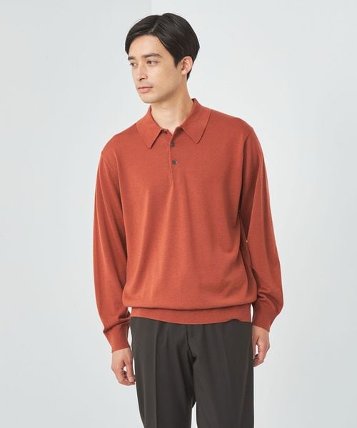 スーパーファインメリノウール ニット ポロシャツ