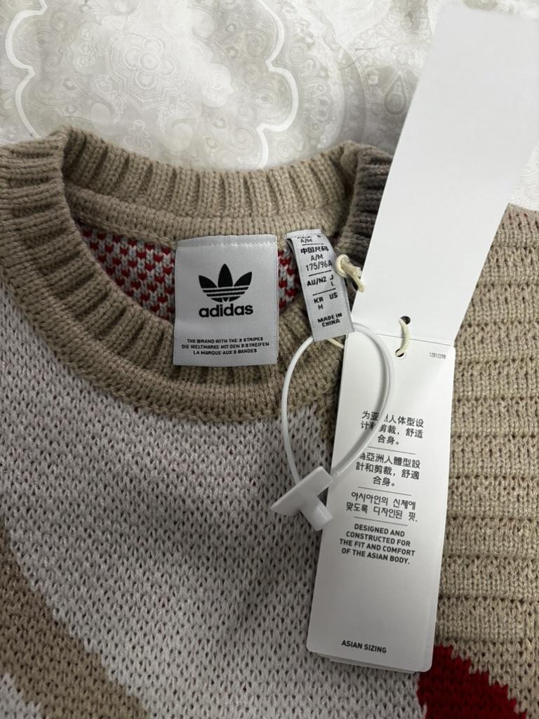 Adidas Originals Sportswear Logo Intarsia Pullover Knit Sweater