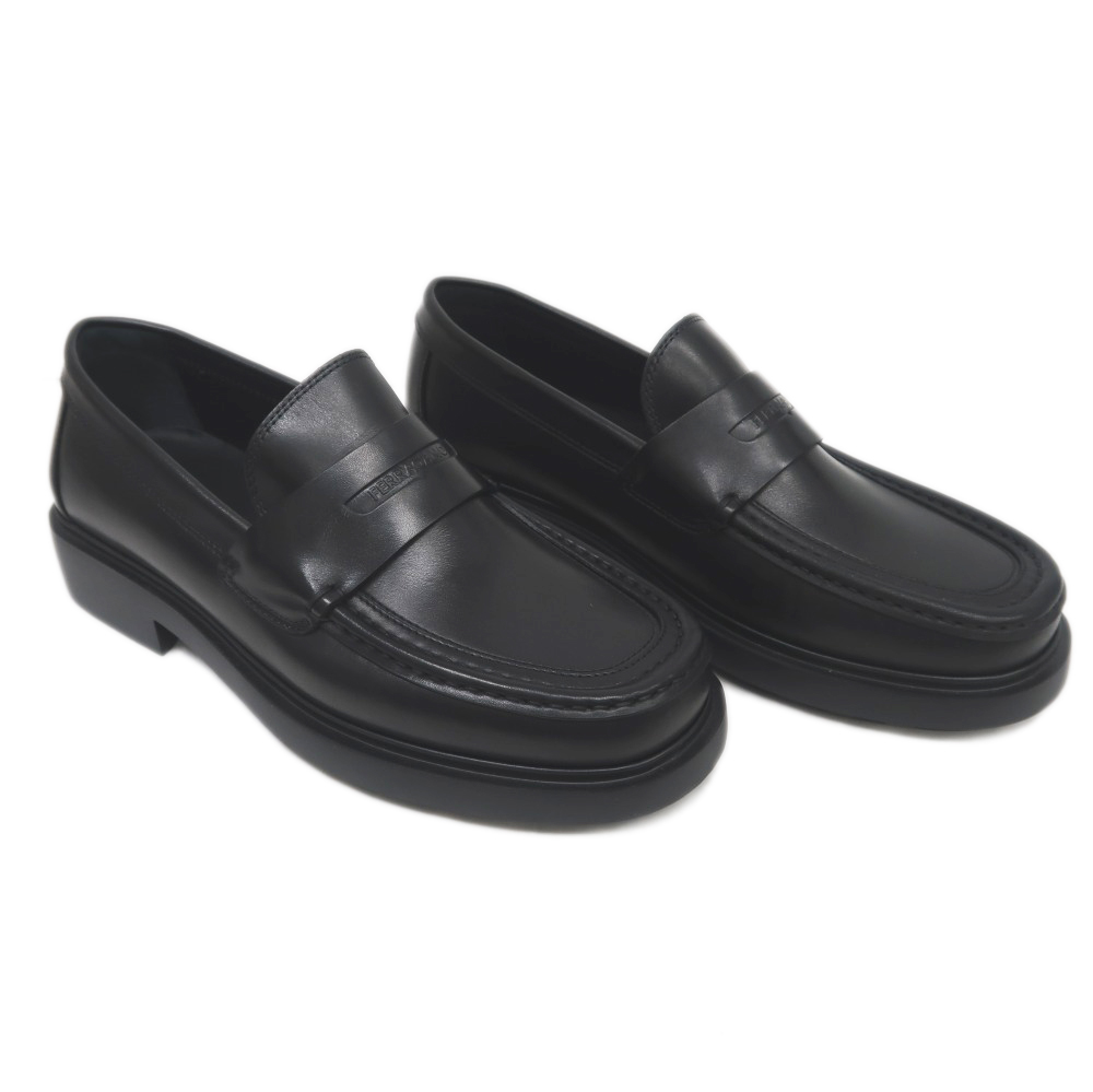 名東】【FERRAGAMO】フェラガモ ローファー DONNY 8 1/2EEE ブラック