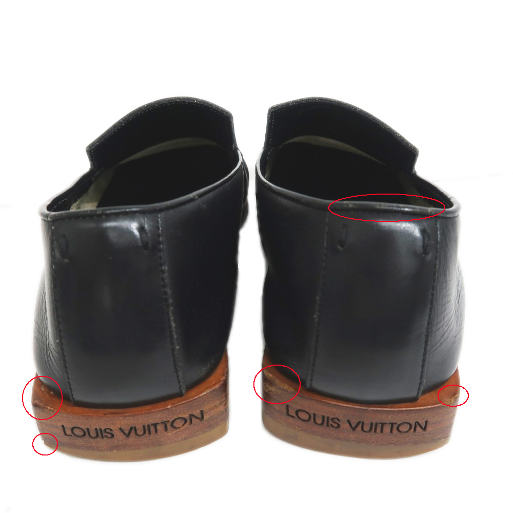 名東】【LOUIS VUITTON】ルイヴィトン ローファー サイズ6 ブラック 黒