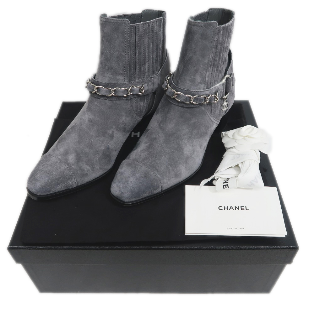 名東】【CHANEL】シャネル サイドゴア アンクルブーツ G34218 サイズ