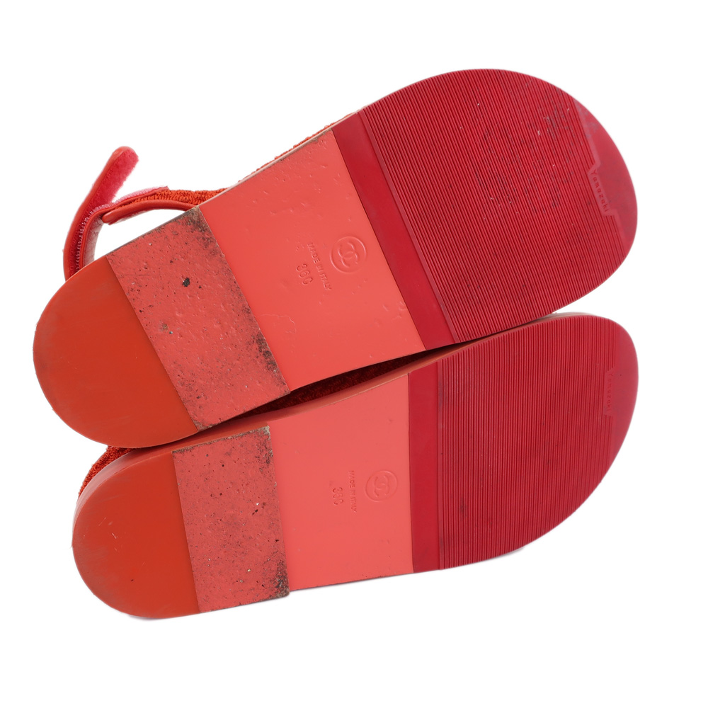 天白】【CHANEL】シャネル スポーツサンダル レッド×ブルー×グリーン