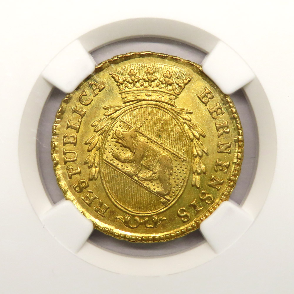 名古屋】【OTHER】スイス ベルン ダブロン金貨 1794年 スラブ入り NGC