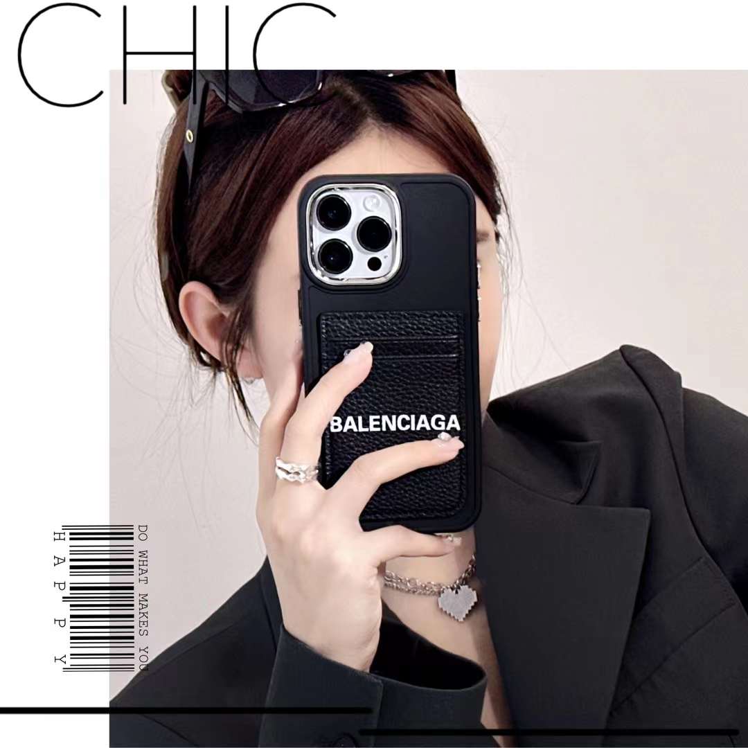 バレンシアガ iPhone15 Pro/14 Proケース カード収納 BALENCIAGA