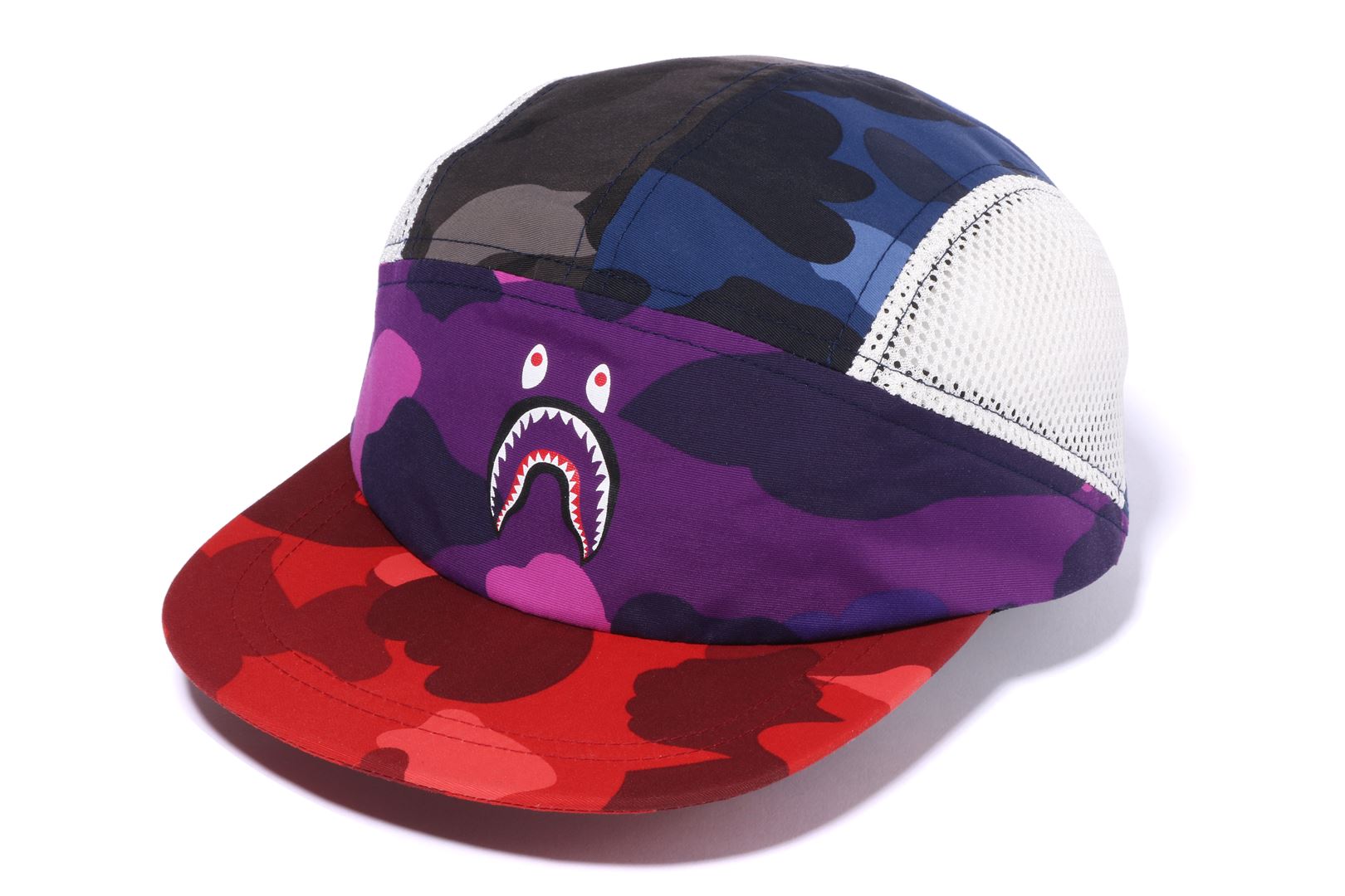 A BATHING APE® Color Camo Mix Shark Mesh Panel Cap | Bape official