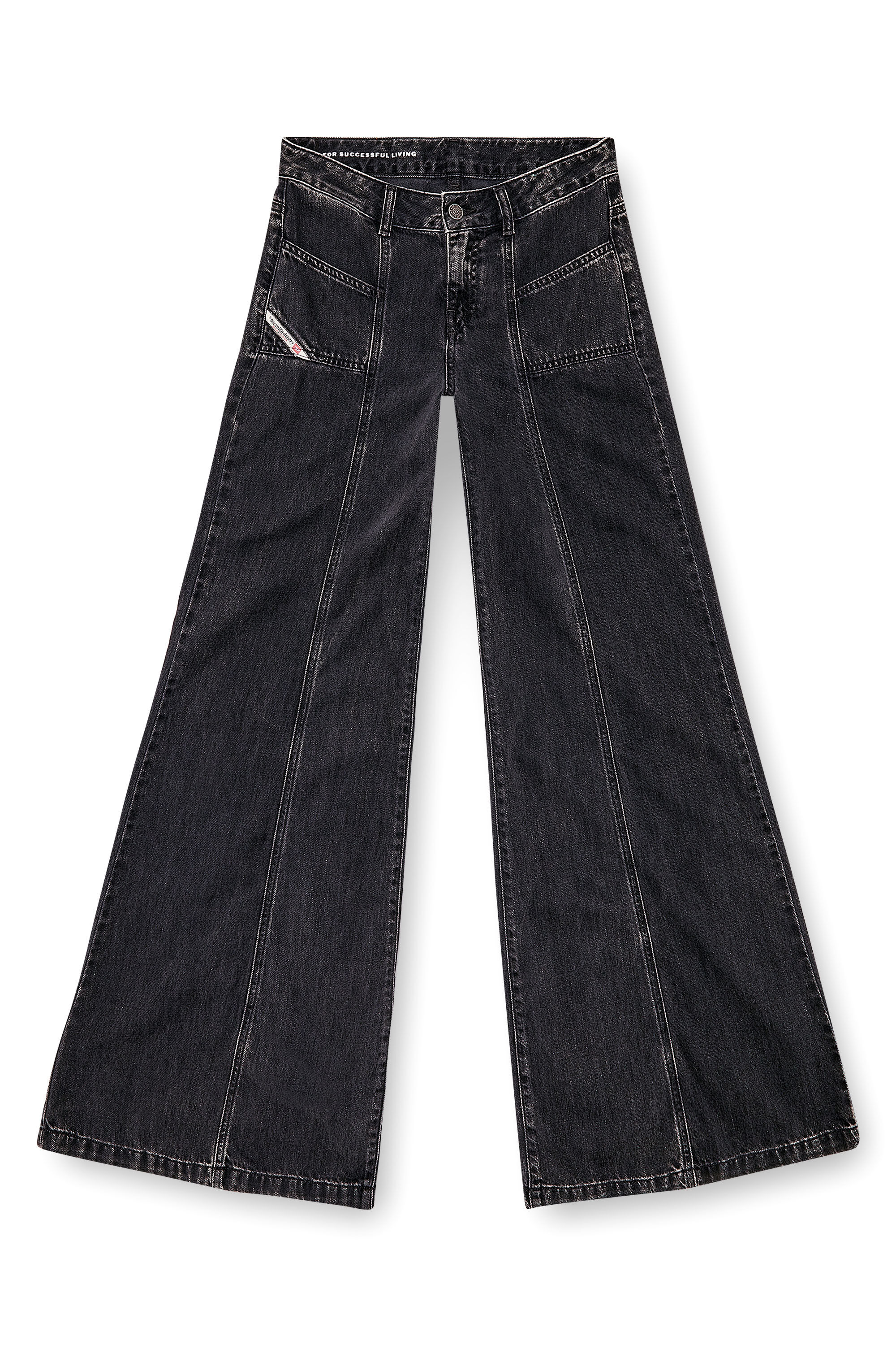 Women's Flare Jeans | Black/Dark grey | Diesel D-Akii