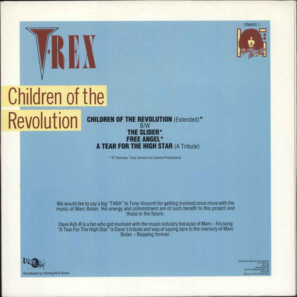 T-Rex / Tyrannosaurus Rex Children Of The Revolution UK 12