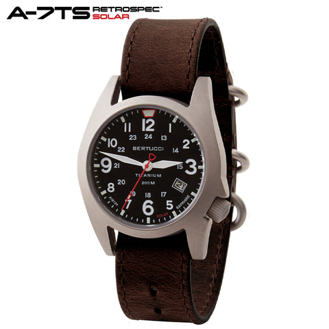 12903 A-7TS RETROSPEC™ SOLAR Black Dial, Alpina Brown Duraform