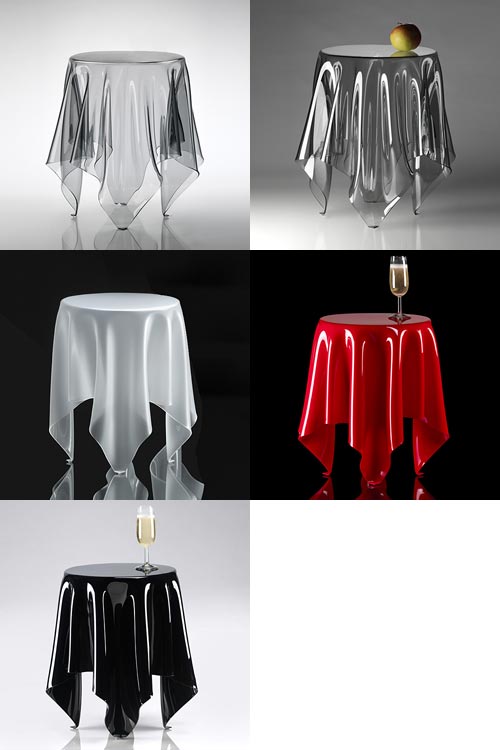 テーブルクロスだけでできたサイドテーブル essey illusion - zakka