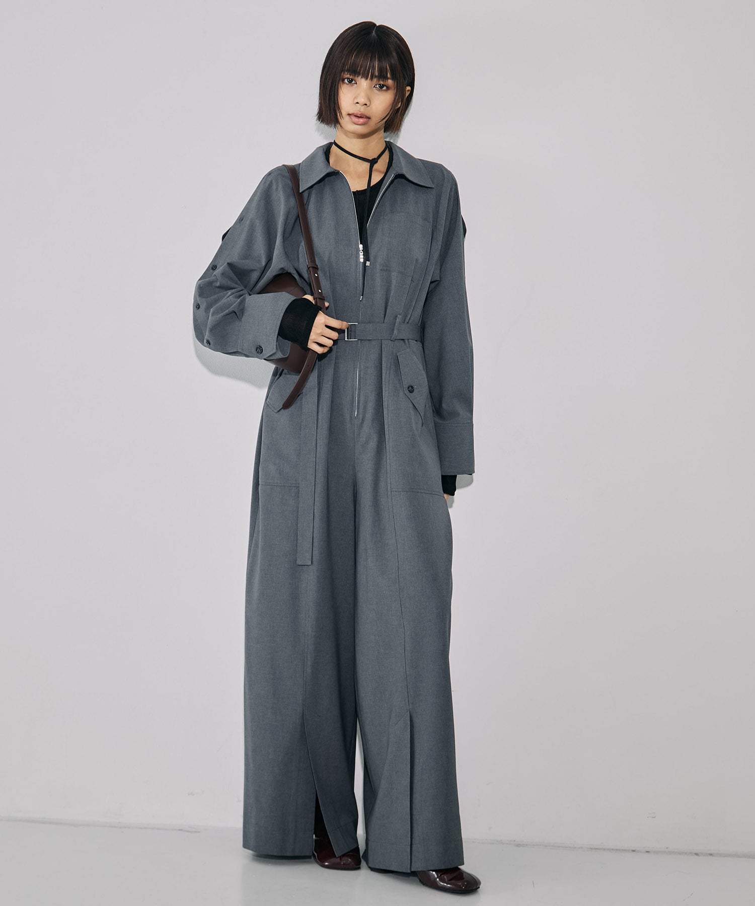 3WAYボタンスリーブジャンプスーツ(1 GREY): : ウィメンズ｜UNITED