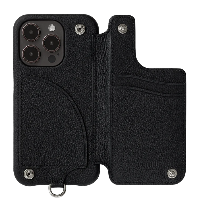 受注発注】DEMIU BALLON CINQ iPhone スマホケース レザー ブラック