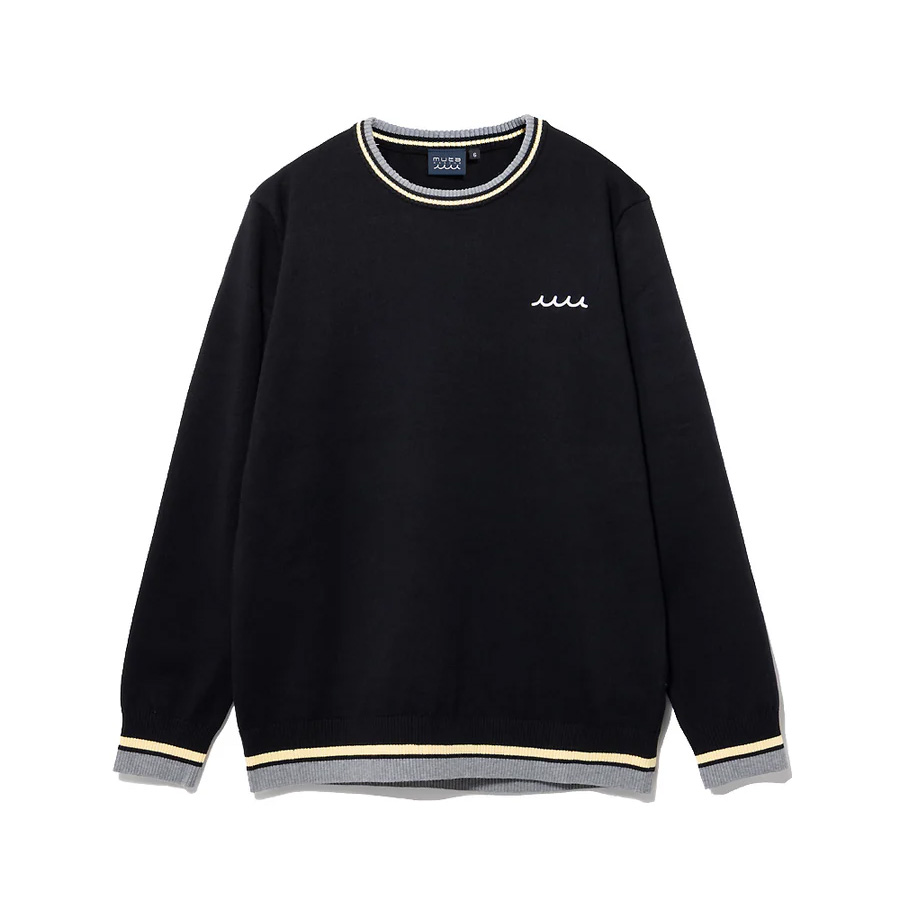 muta MARINE シャギーロゴ クルーネックセーター MMTK-446446 ブラック