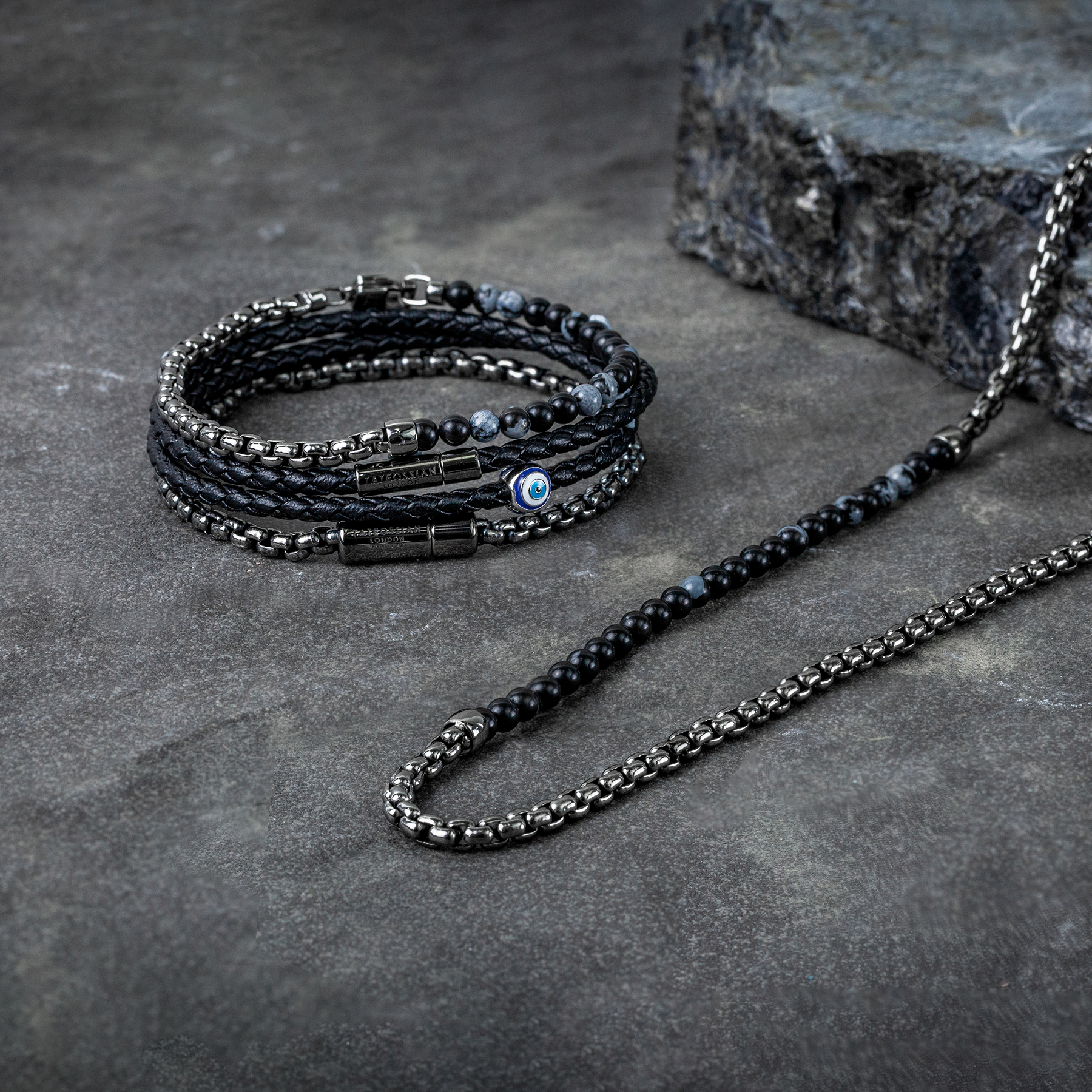 Mini Pop Corn Pelle Bracelet in Black Eco-Friendly Leather With