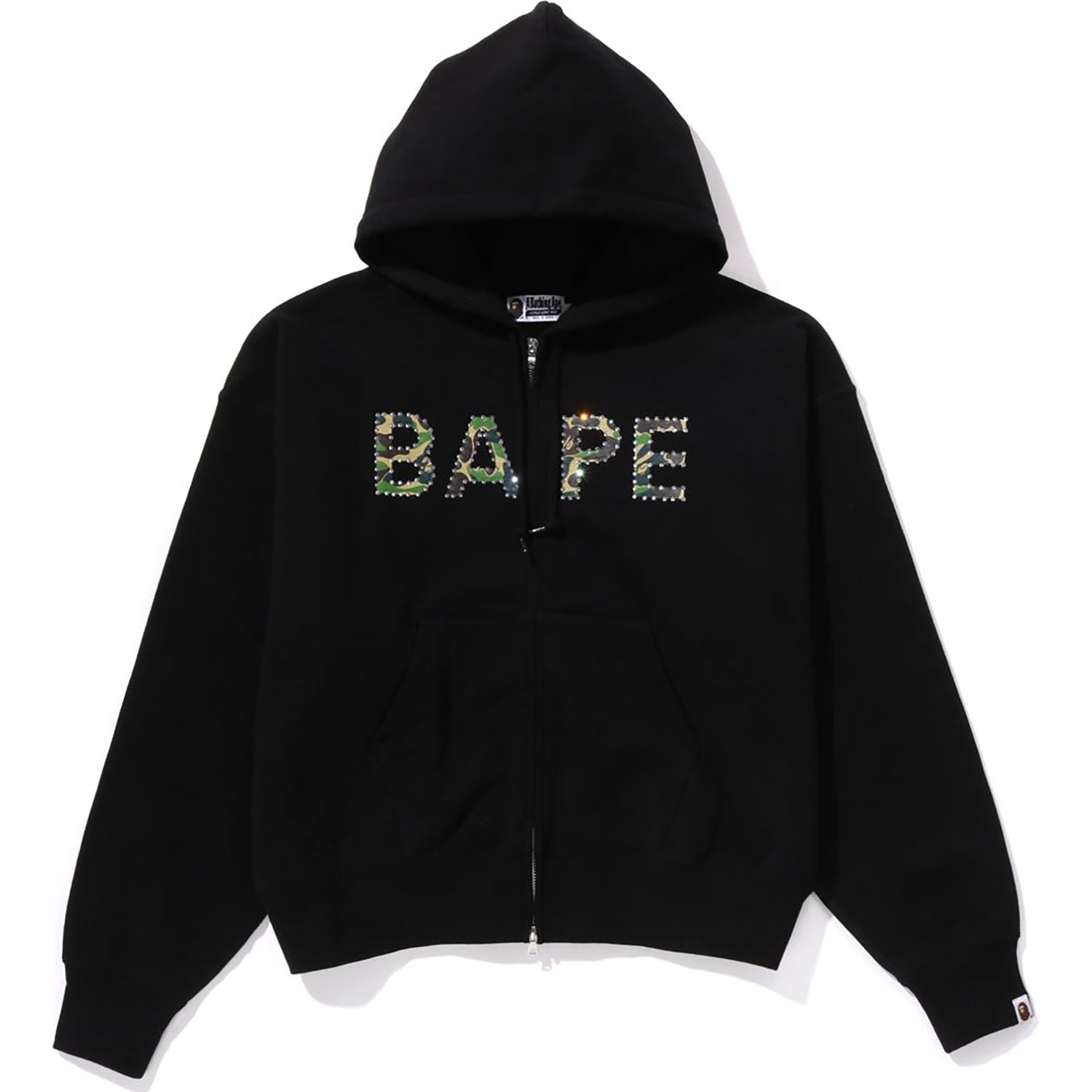 ABC CAMO CRYSTAL LOGO WIDE ZIP HOODIE LADIES – us.bape.com