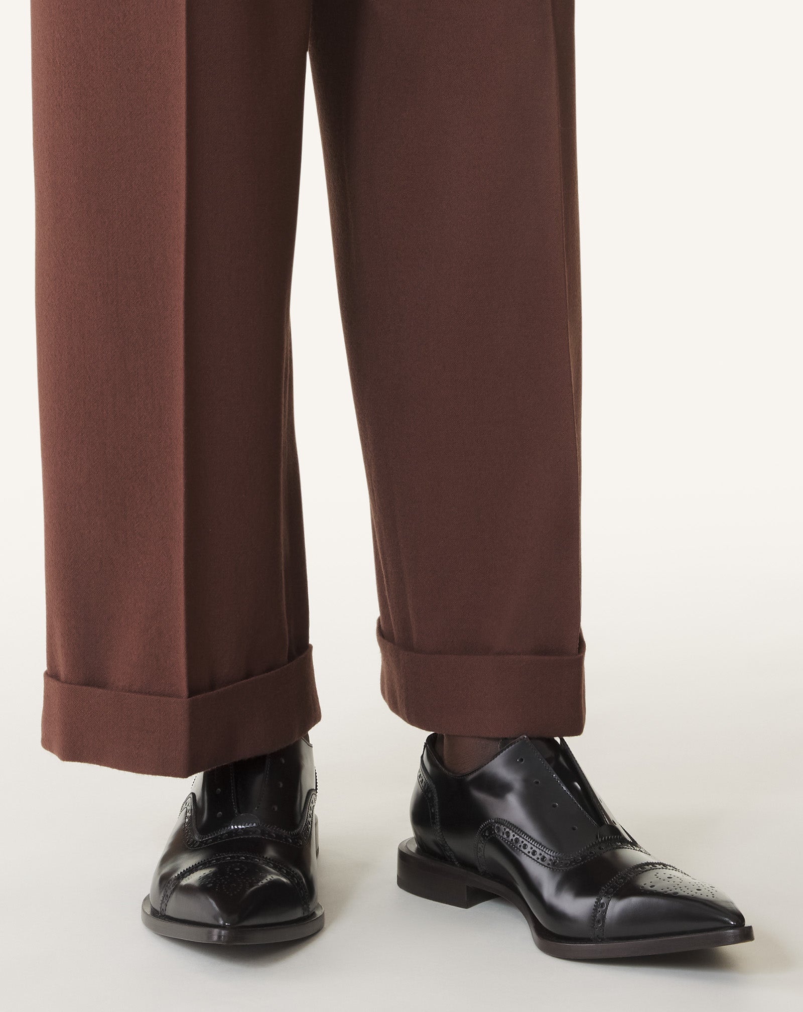 Black Brogue Oxford Shoe In Shiny Leather | Lanvin