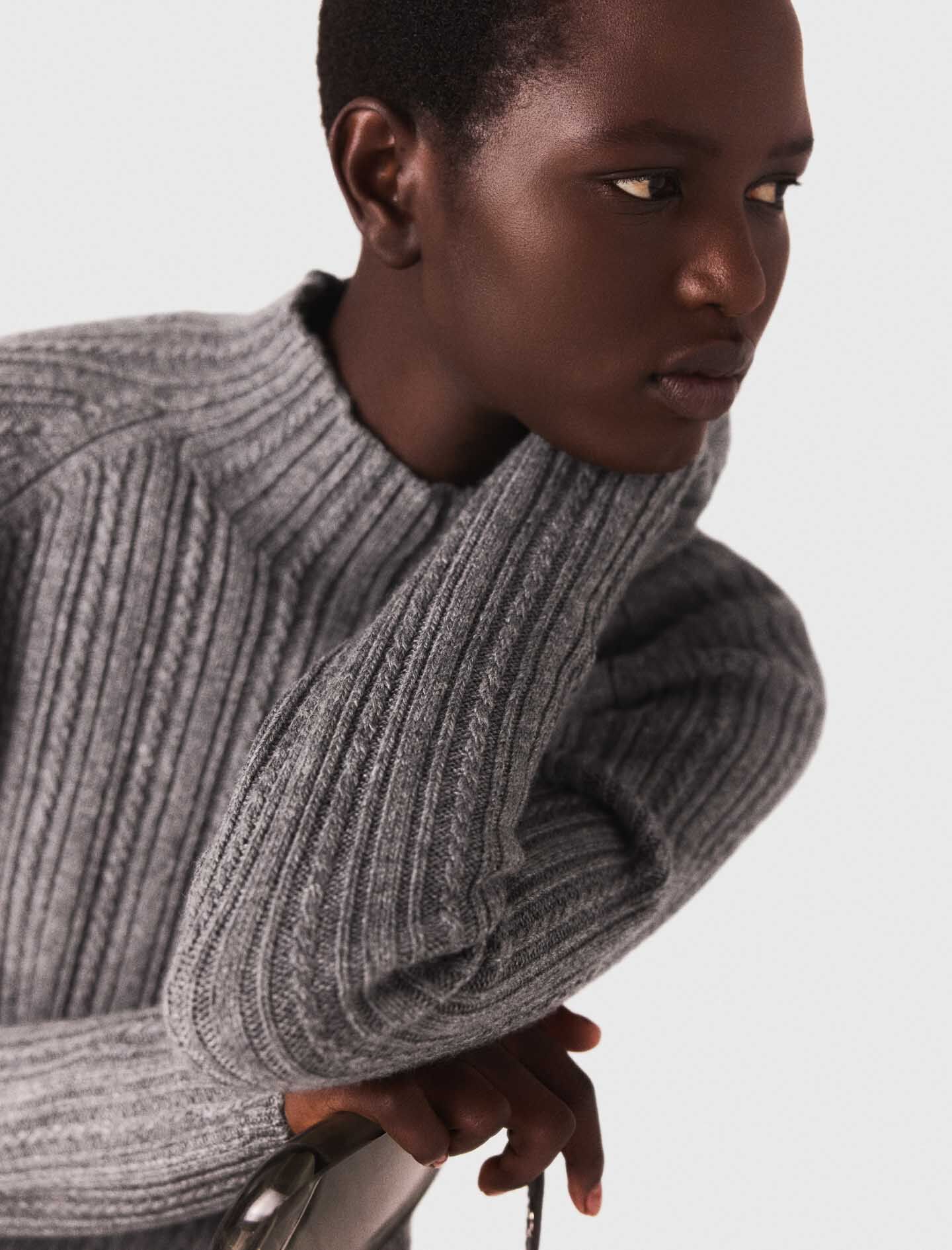 2-in-1 knit mini dress Black / Gray For Women | Maje