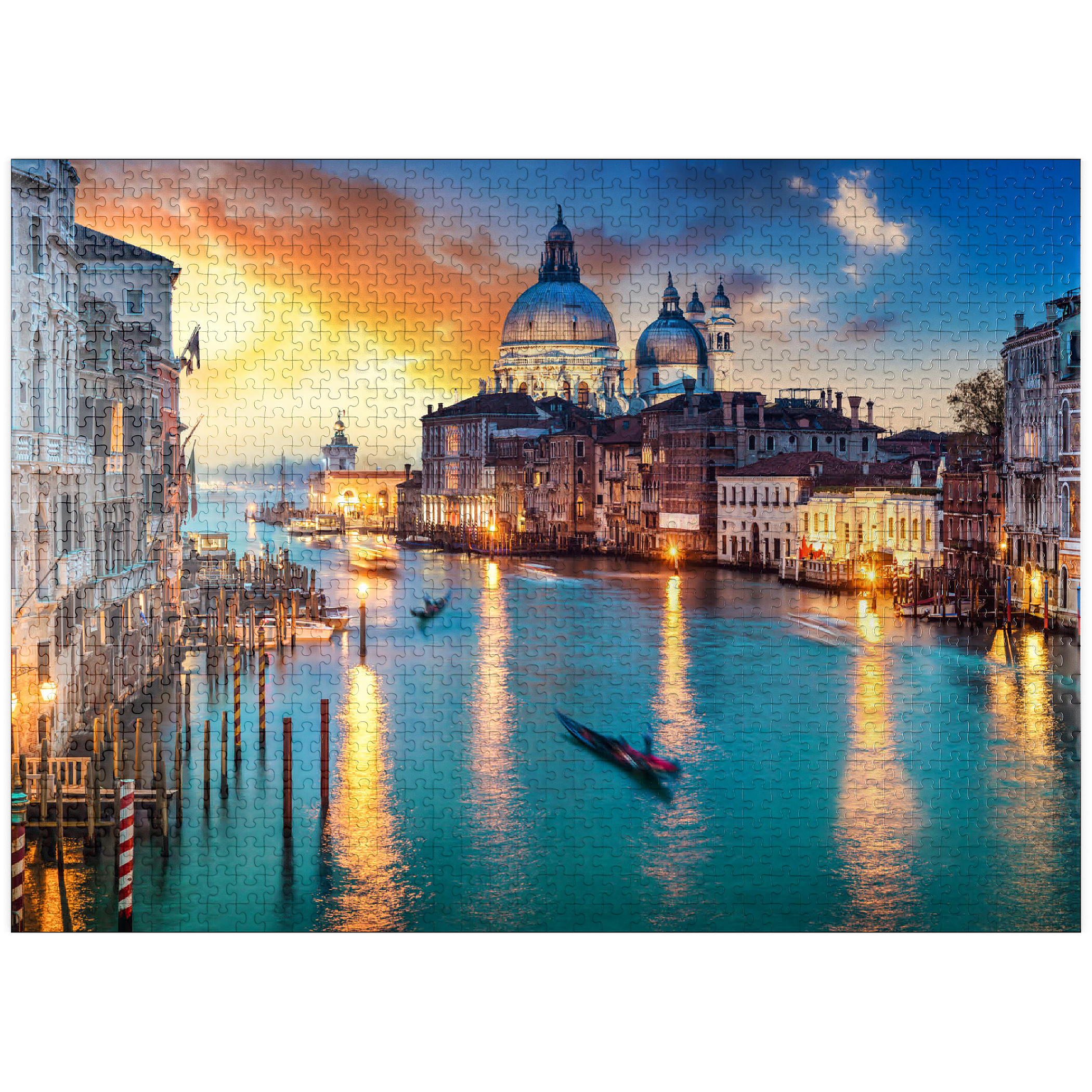 Grand Canal with gondola at sunset Venice Italy – MyPuzzle.com USA
