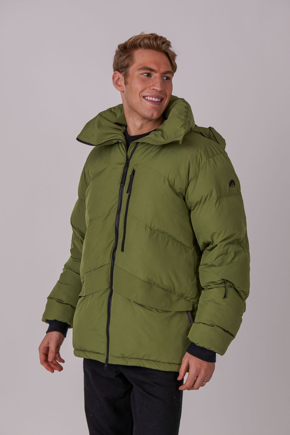 Men's Puffer Jacket Khaki – OOSC Clothing - USA
