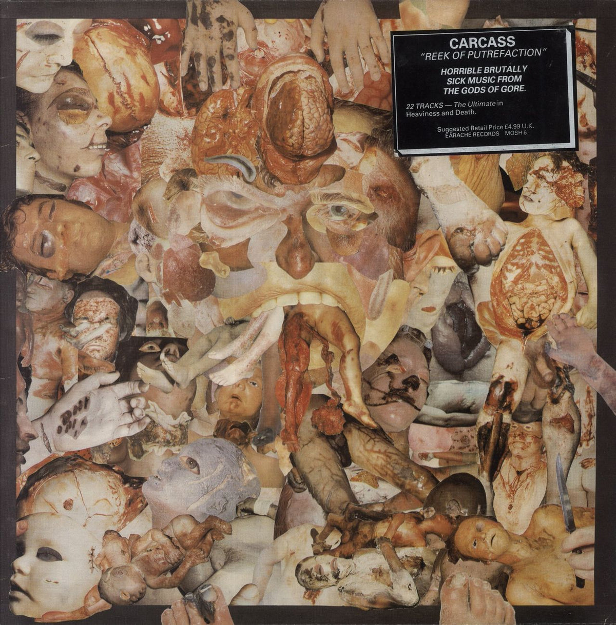 Carcass Reek Of Putrefaction - Hype Stickered UK Vinyl LP