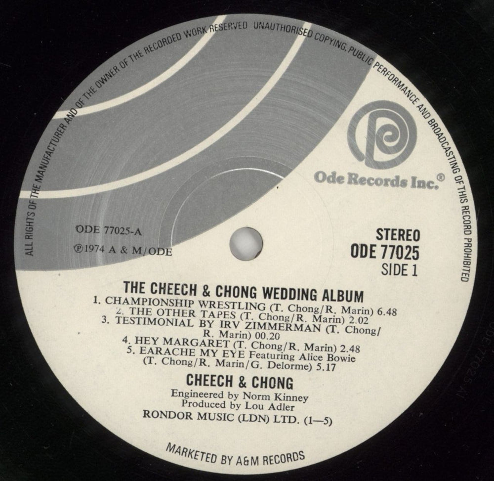 Cheech & Chong Cheech & Chong's Wedding Album UK Vinyl LP