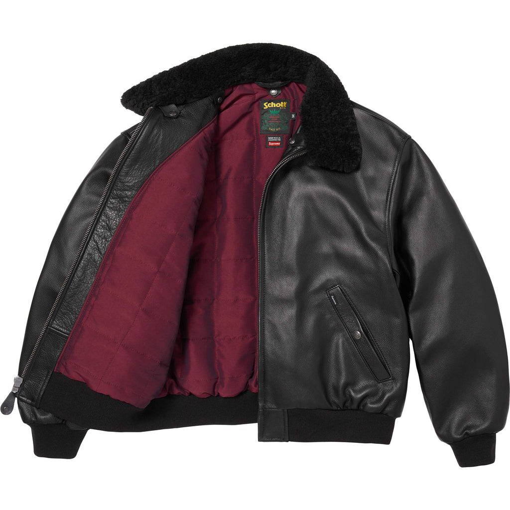 Supreme®/Schott® Shearling Collar Bomber Jacket - Shop - Supreme