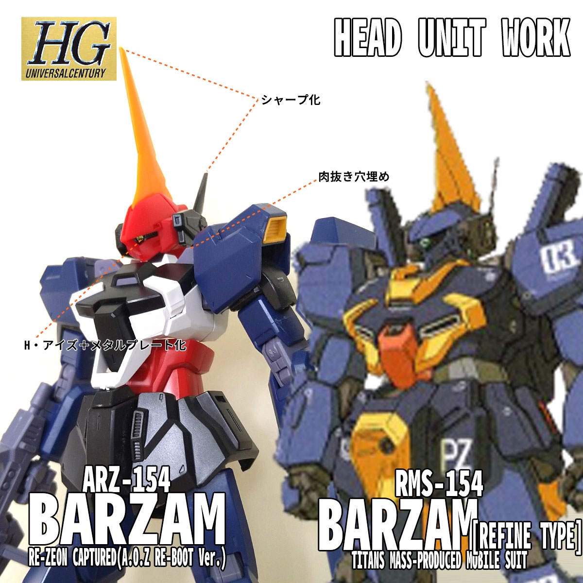 HGUC バーザム レジオン鹵獲仕様 (A.O.Z RE-BOOT版) → HGUC バーザム