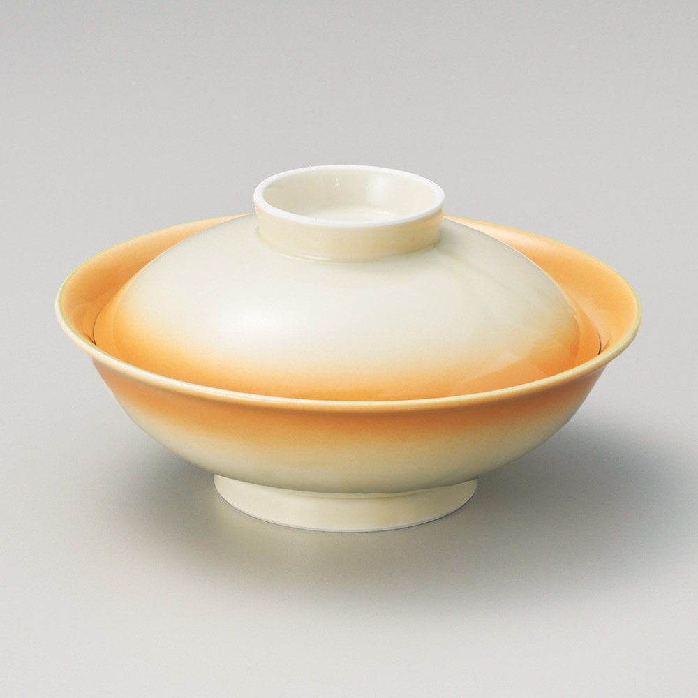 239-12-717 黄彩平蓋向 16.7×8.7㎝ 蓋物 平蓋向 ｜うつわ - 業務用食器