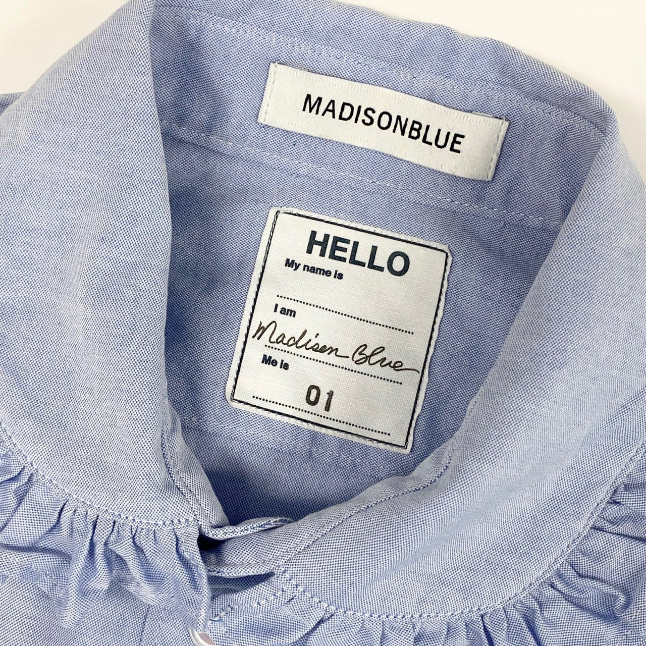 37a16 MADISON BLUE マディソンブルー ROUND COLLAR FRILL SH L.OX