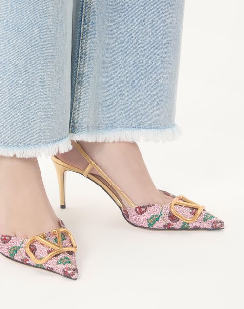 Vlogo Signature Slingback Décolleté With Cherryfic Embroidery 80mm