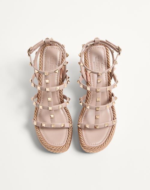 ロックスタッズ カーフスキン ストラップウェッジサンダル 95mm for