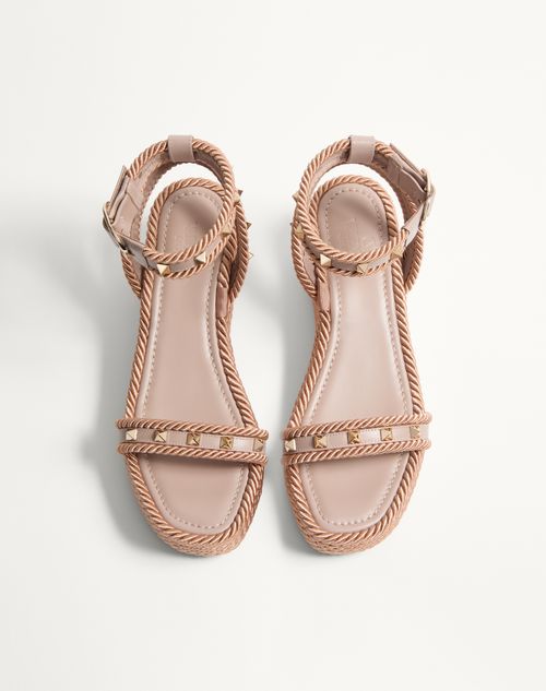 ロックスタッズ カーフスキン フラットフォーム サンダル 45mm for