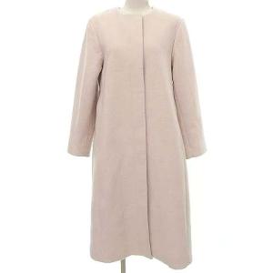 21AW ノーカラーコート ロング CWFC215002 ウール混 バックタック