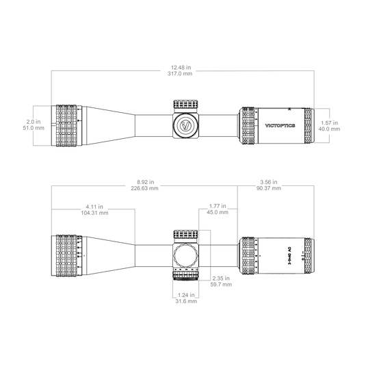 1” Monotube | VictOptics SOI 3-9x40 AO MPVO Rifle Scope (VIOC-05