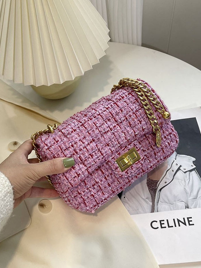 VERILADY |ピンクツイード チェーンバッグ ショルダーバッグ