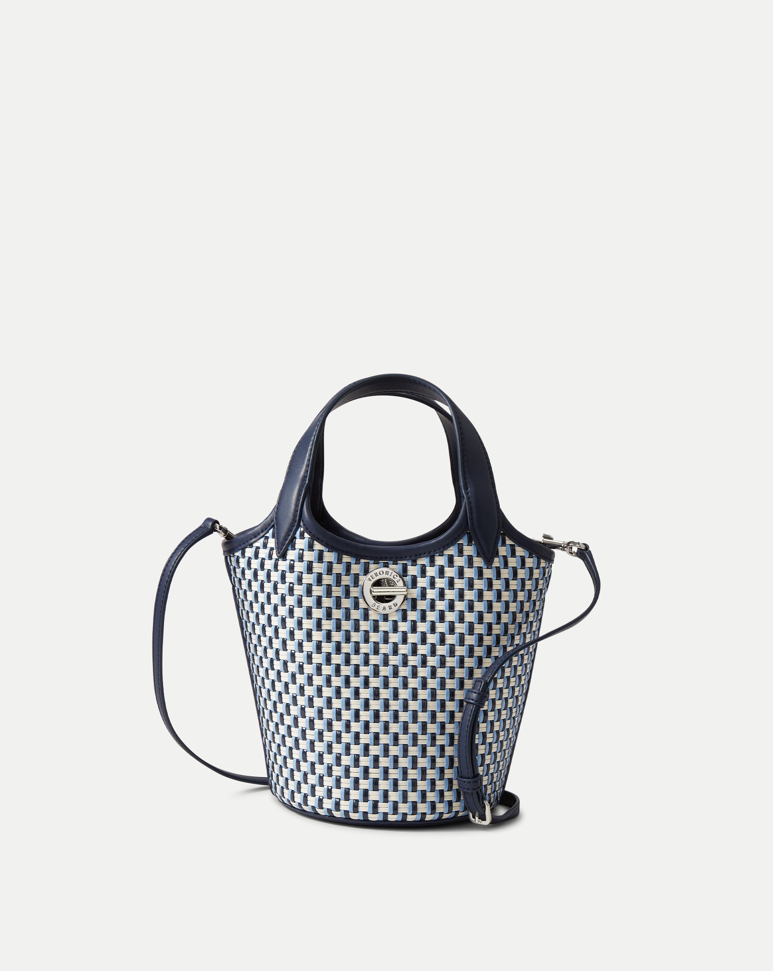 Anchor Woven Top-Handle Bag in Navy Multi | Veronica Beard