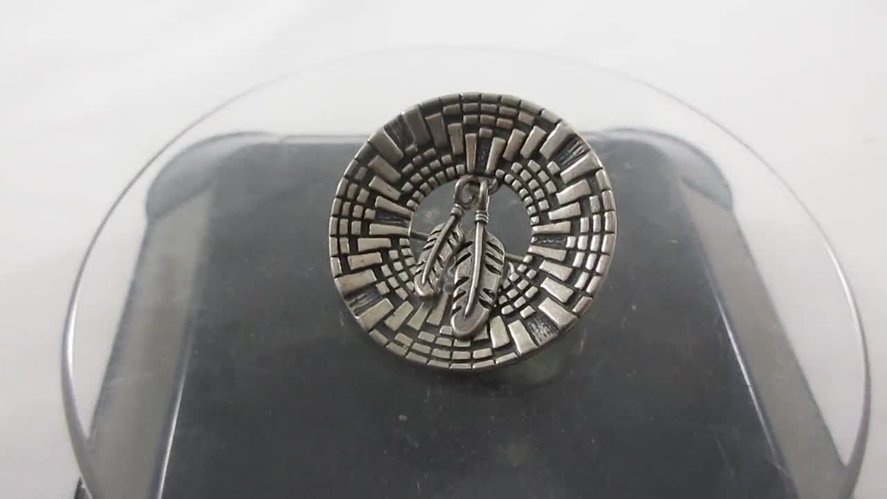 サイン入りマーシャ ネイティブアメリカン スターリングシルバー 迷路