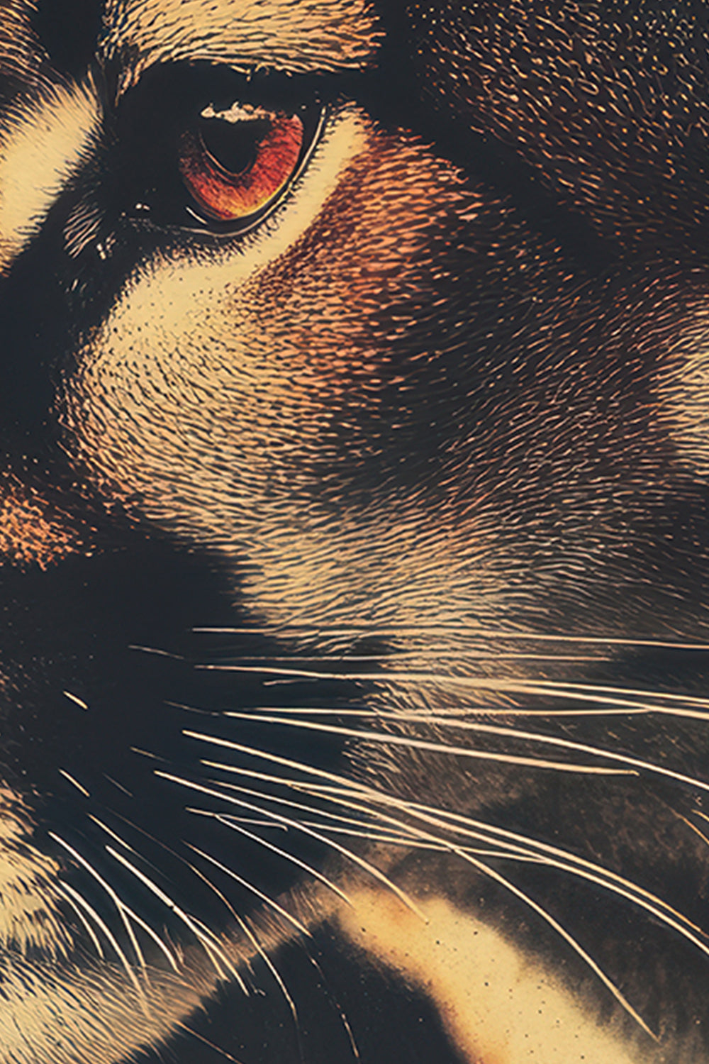 Vintage Cougar Wall Art Print - 1920's Italian Poster Style