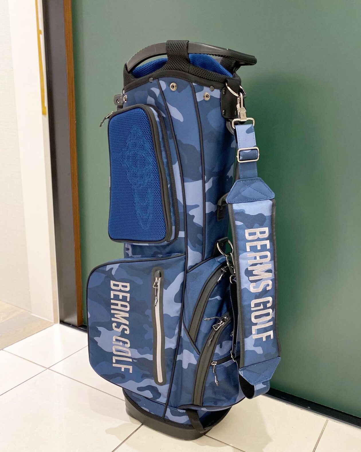 新規入荷】BEAMS GOLF / ブルーグレー カモフラ柄 スタンドキャディ