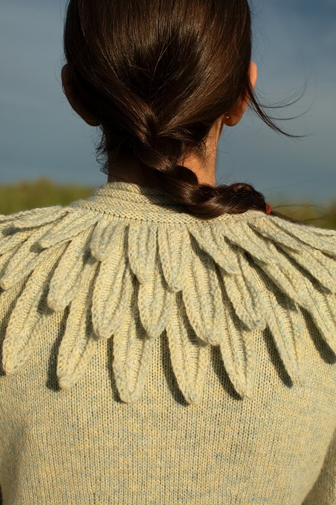 Raven Cardigan Triple Collar | Virtual Yarns | Alice Starmore