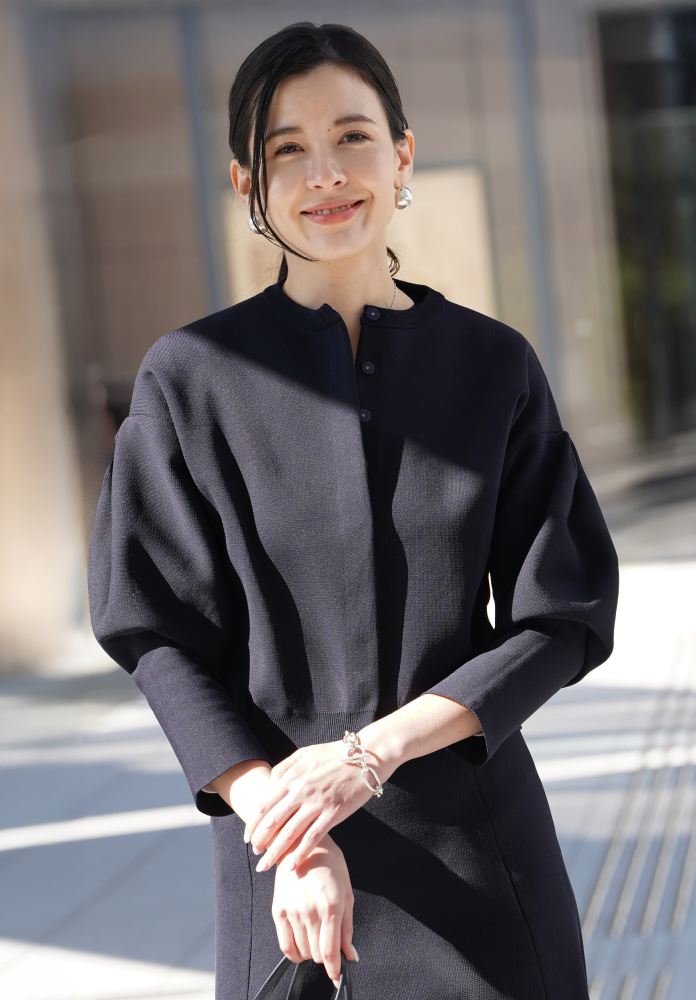 LEONARD レオナール シルク混 毛 カーディガン 大きめ 長袖 LLサイズ 1