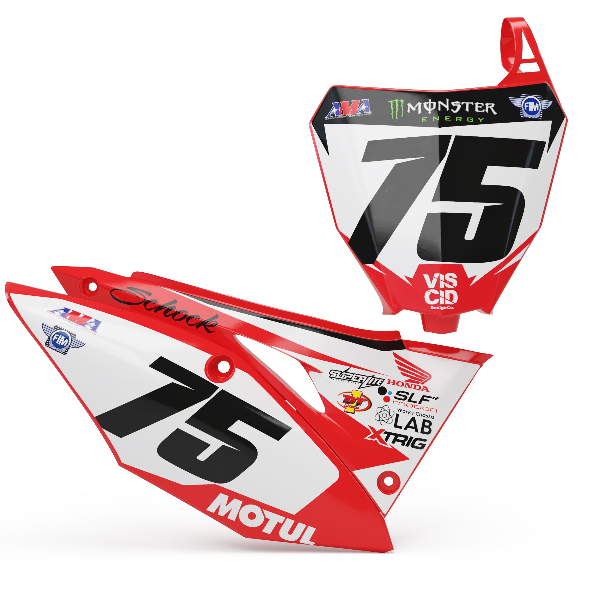 Honda Number Plate Set - CHAPARRAL / FXR/ HONDA TEAM KIT – Viscid