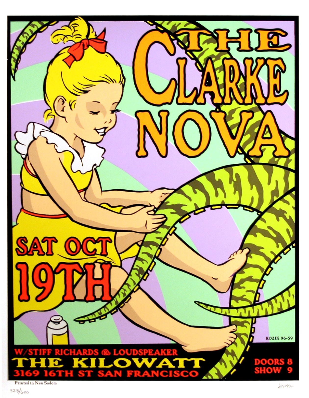 The Clarke Nova Concert Poster 1996 Kozik Kilowatt | Visible