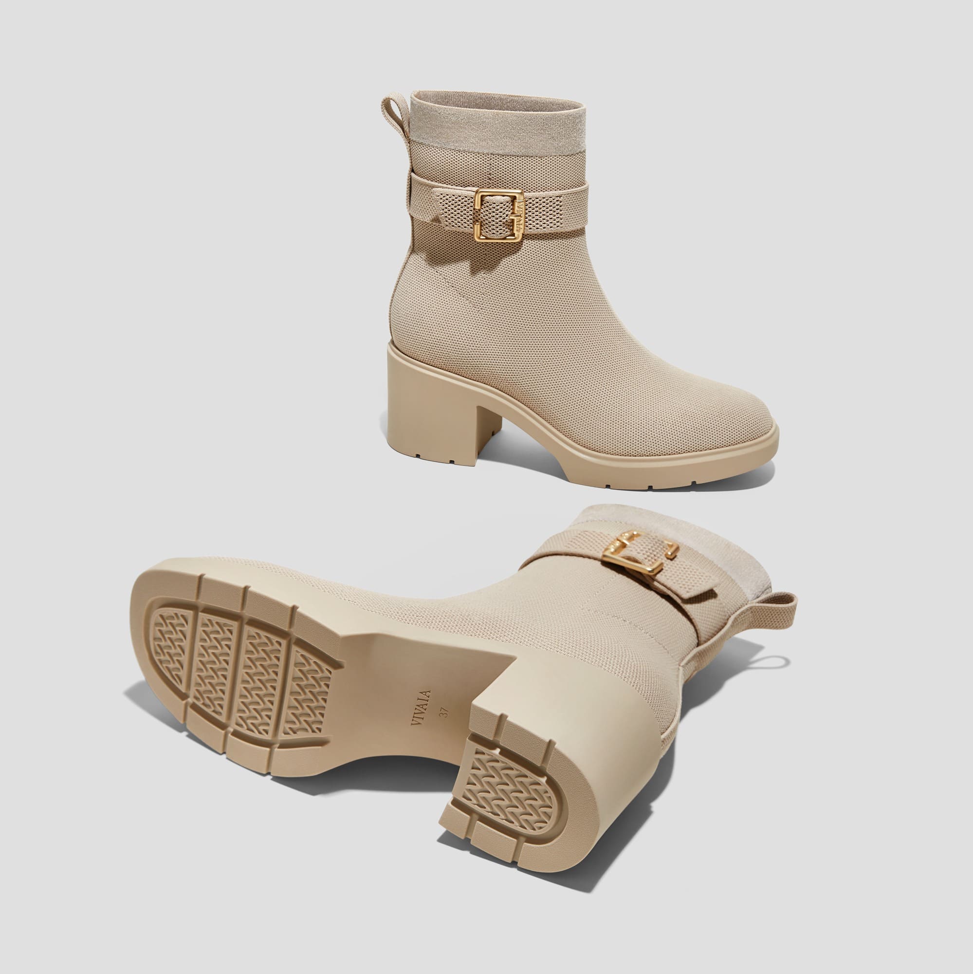 Gisella] スクエアトゥ 撥水加工 ヒールブーツ – VIVAIA JAPAN