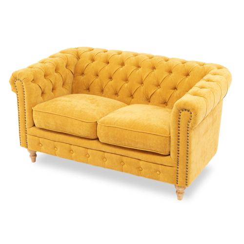 VCシリーズ 2人掛けソファ マスタードイエロー 布地 ナチュラルレッグ