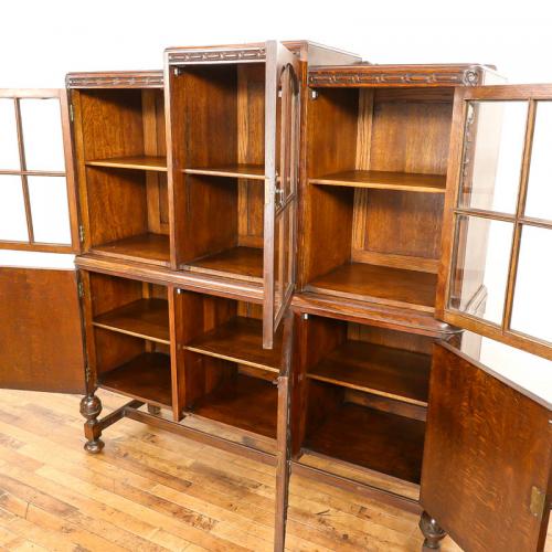 イギリスアンティーク ブックケース 書棚 収納棚 オーク材 v_58863