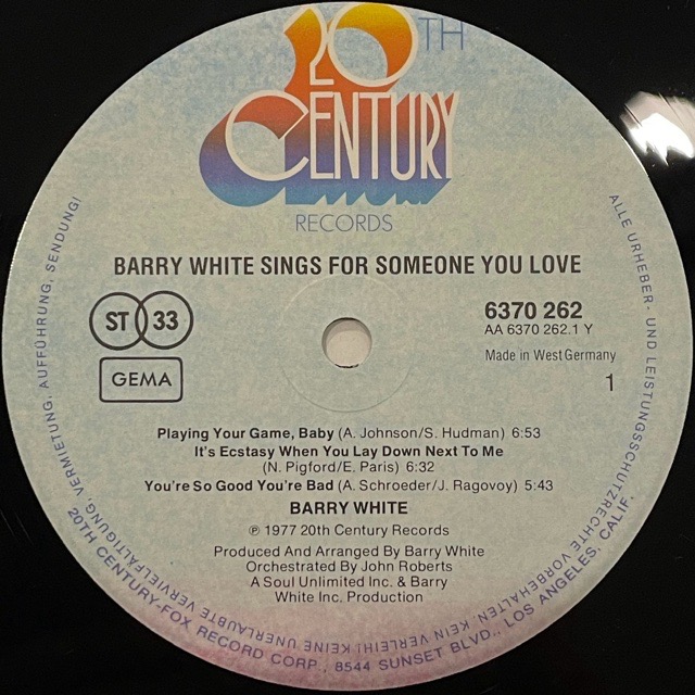 Barry White｜Barry White Sings For Someone You Love (LP)｜レコード